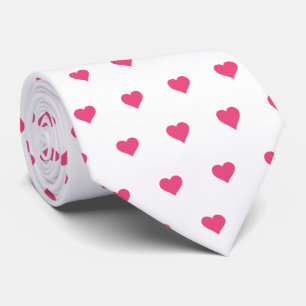 Glam White och Rosa Hearts Neck Tie Slips