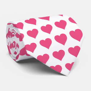 Glam White och Rosa Hearts Neck Tie Slips