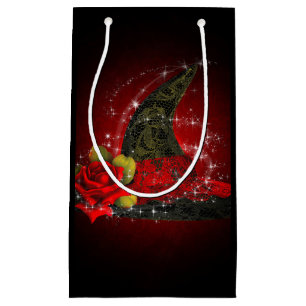 Glam Witch Hat Lacy Black & Red Gnistra Party