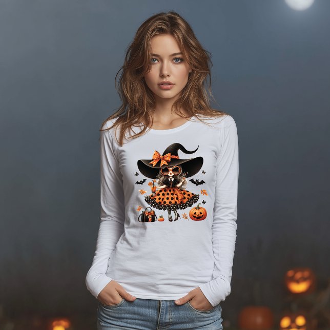 Glam Witch Solglasögon & Fladdermöss Halloween T Shirt (Skapare uppladdad)