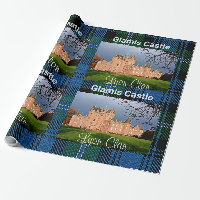 Glamis Castle - Lyon Family Home, Scottish Tartan Presentpapper (Utrullad)