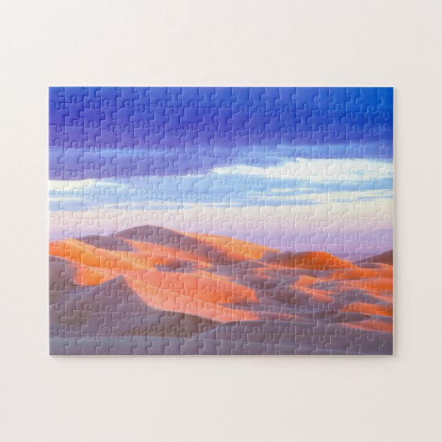 Glamis Sand Dunes vid solnedgång Pussel (Horisontell)