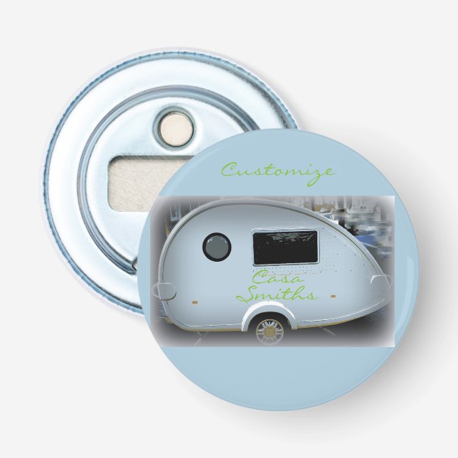 Glamling av zigenarkaravan lycklig flasköppnare (Framsidan)