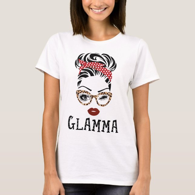 Glamma Ansikte Wink Öga Family Matching Grandma Gi T Shirt (Framsida)