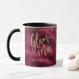 Glamma Glamoral Grandma Burgundy Foil Guld Namn Mugg