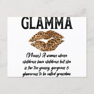 Glamma Leopard Läppar Kiss-Glam-Morsa Description- Vykort