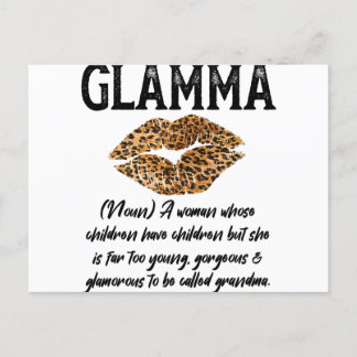 Glamma Leopard Läppar Kiss-Glam-Morsa Description- Vykort