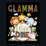 Glamma Of The Wild One 1st Birthday Boy Jungle Saf Poster<br><div class="desc">Glamma Of The Wild One 1st Birthday Boy Jungle Safari</div>