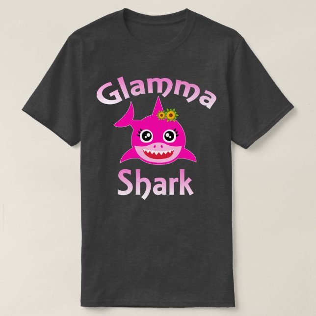 Glamma Shark Funny Grandma Shark T Shirt (Design framsida)