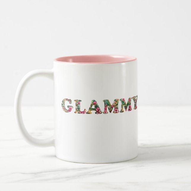 Glammy Blommigt Grandma Cute Mors dag Två-Tonad Mugg (Vänster)