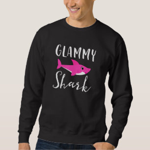 Glammy Shark Grandma Grandmor Rosa Shark Graphi Lång Ärmad Tröja