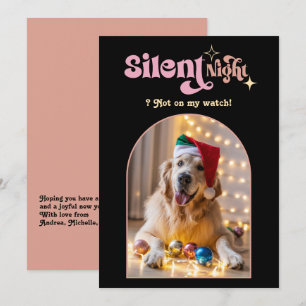Glamnatt Rolig Retro Husdjur Hund Jul Foto Julkort