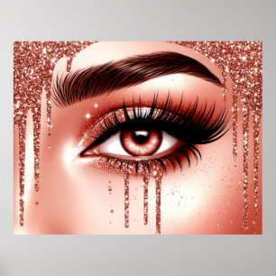 ✨ Glamögon Makeup-stil för skönhetsutrymmen 💋 Poster