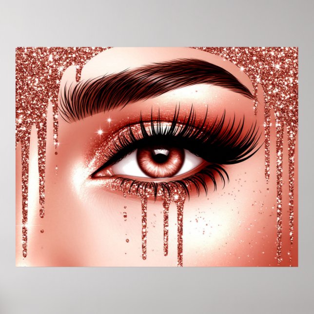 ✨ Glamögon Makeup-stil för skönhetsutrymmen 💋 Poster (Framsidan)