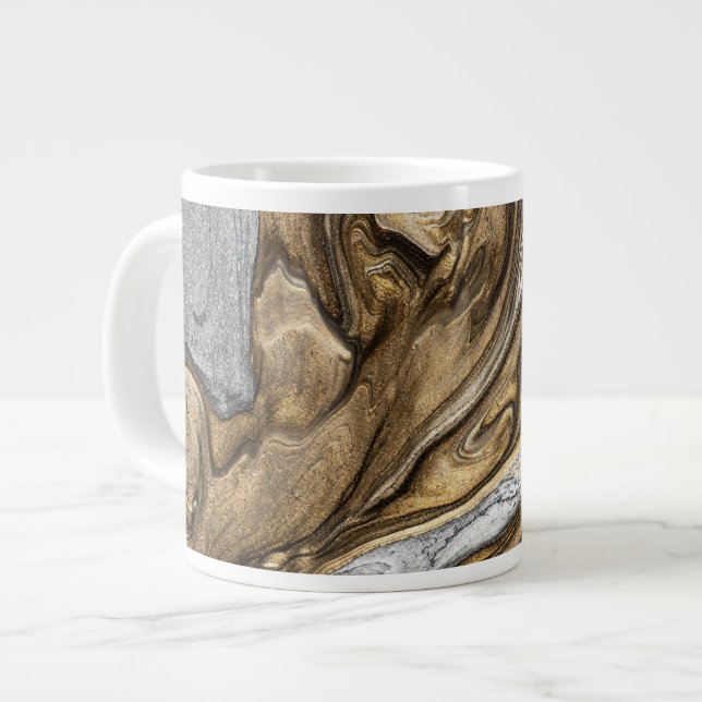 Glamor 002 Vätskt brunt färg-kaffe, jättekaffe mug Jumbo Mugg (Framsida vänster)