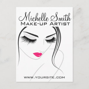 Glamor Black White Rosa Lash Makeup och Beauty Vykort