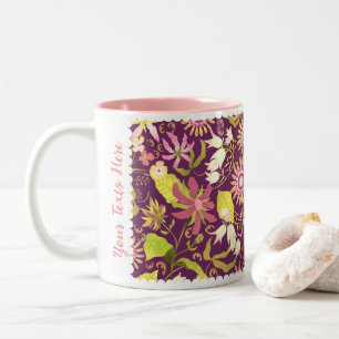 Glamor Blommigt Brown Two-Tone Coffee Mugg