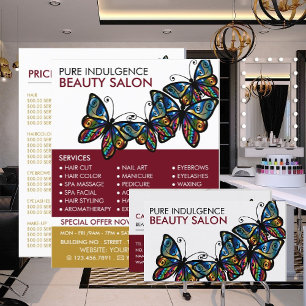 Glamor Butterflies, Beautician, Beauty Salon Visitkort