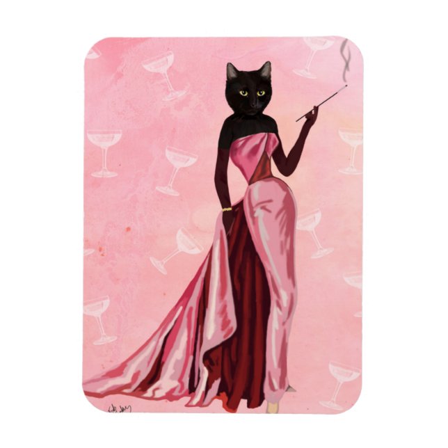 Glamor Cat i Rosa Magnet (Vertikal)