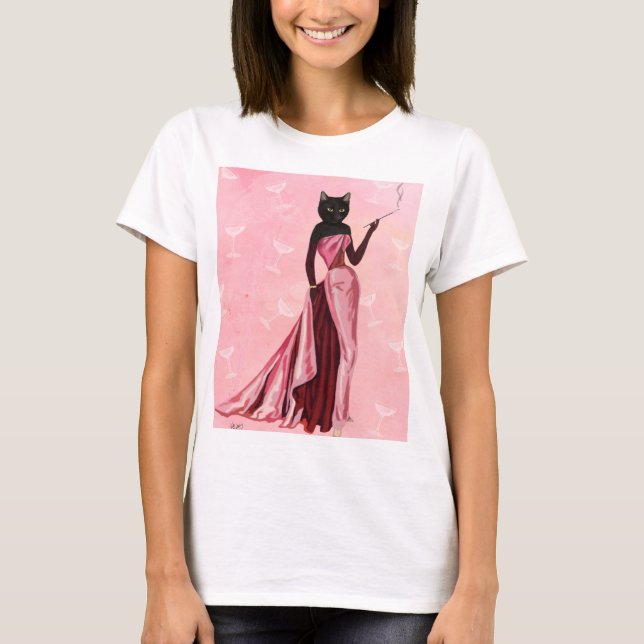 Glamor Cat i Rosa Tee Shirt (Framsida)