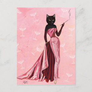 Glamor Cat i Rosa Vykort