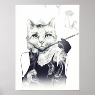 Glamor Cat Poster