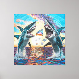 Glamor Chomp-Shark Breaching for Shiny Gems- Canvastryck