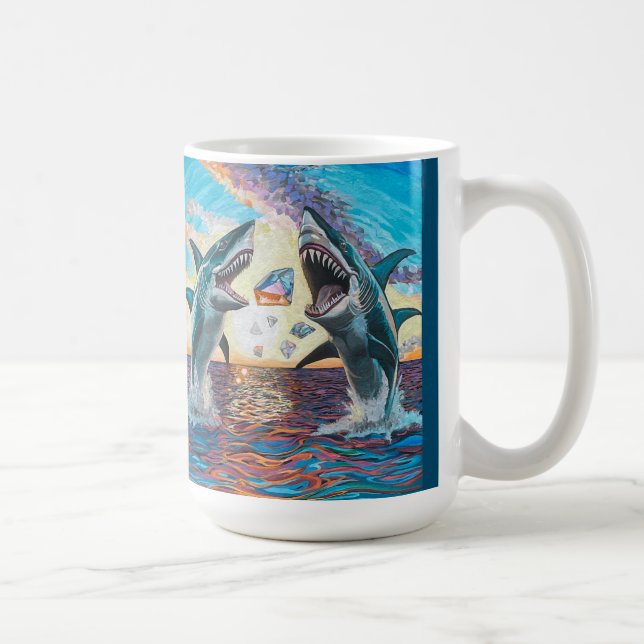 Glamor Chomp-Shark Breaching for Shiny Gems- Kaffemugg (Höger)