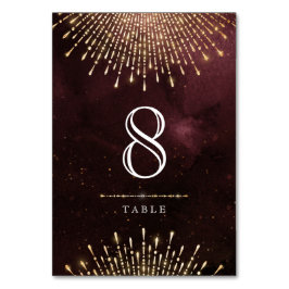 Glamor Deco Burgundy Vintage bröllop bord Bordsnummer