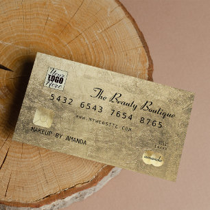 Glamor Elegant Black Guld Luxury Kredit Card Logot Visitkort