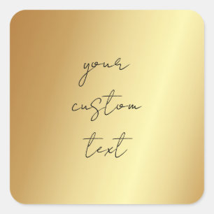 Glamor Faux Guld din Anpassningsbar Text hit mall Fyrkantigt Klistermärke