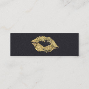 Glamor Faux Guld Glitter Kiss Leather Mini Visitkort