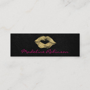Glamor Faux Guld Glitter Kiss Mini Visitkort
