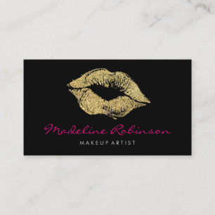 Glamor Faux Guld Glitter Kiss Visitkort