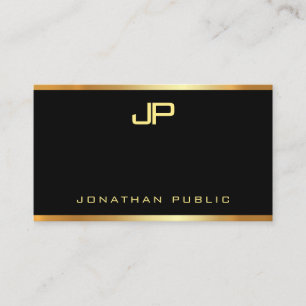 Glamor Faux Guld Monogram Modern Elegant-mall Visitkort