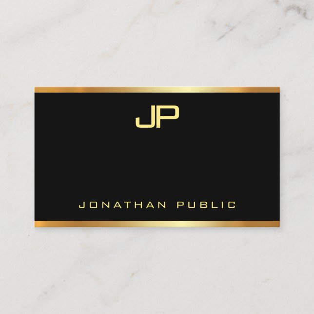 Glamor Faux Guld Monogram Modern Elegant-mall Visitkort (Framsida)