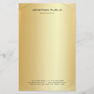 Glamor Faux Guld Personlig Modern Elegant Brevpapper