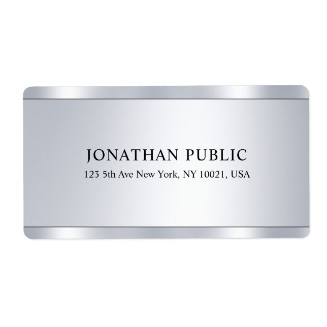 Glamor Faux Silver Modern Elegant Template Fraktsedel (Framsidan)