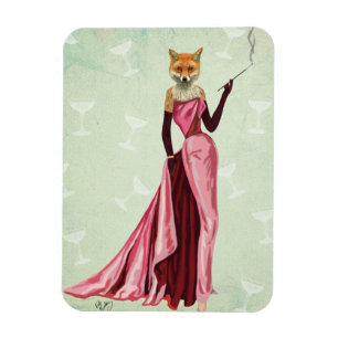 Glamor Fox i Rosa 2 Magnet