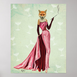 Glamor Fox i Rosa Poster