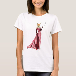 Glamor Fox i Rosa T Shirt