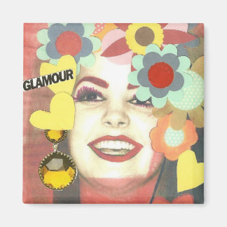 Glamor Girl MixMedia Magnet