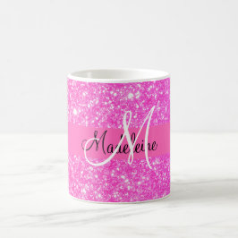Glamor Girl Shock rosa Glitter Kaffemugg