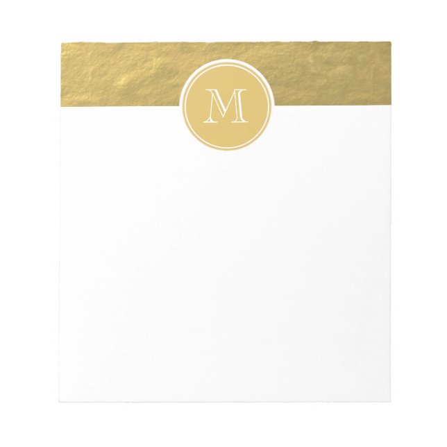 Glamor Gold Foil Background Monogram Anteckningsblock (Framsida)