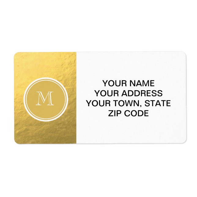 Glamor Gold Foil Background Monogram Fraktsedel (Framsidan)