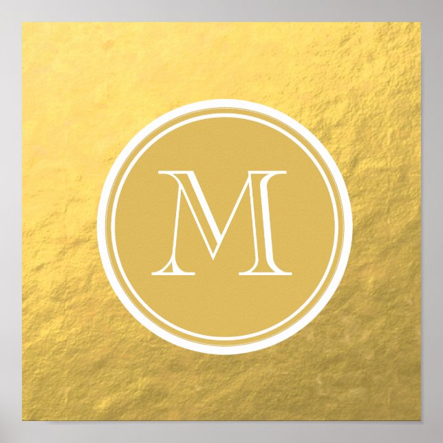 Glamor Gold Foil Background Monogram Poster (Framsidan)