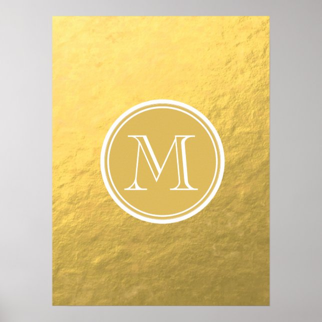 Glamor Gold Foil Background Monogram Poster (Framsidan)