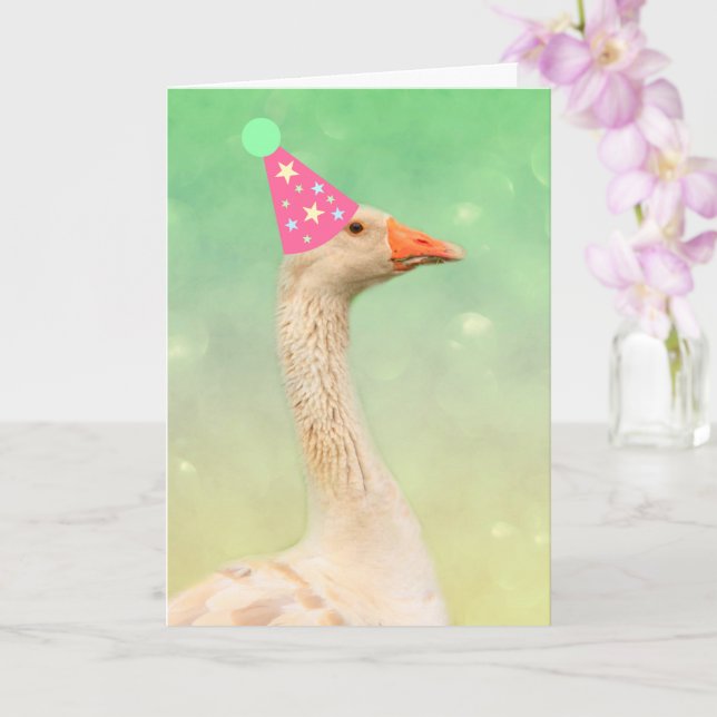 Glamor Goose Birthday Card Kort (Orkide)