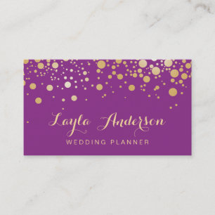 Glamor Guld Dots Decor - Snyggt Violet Lila Visitkort