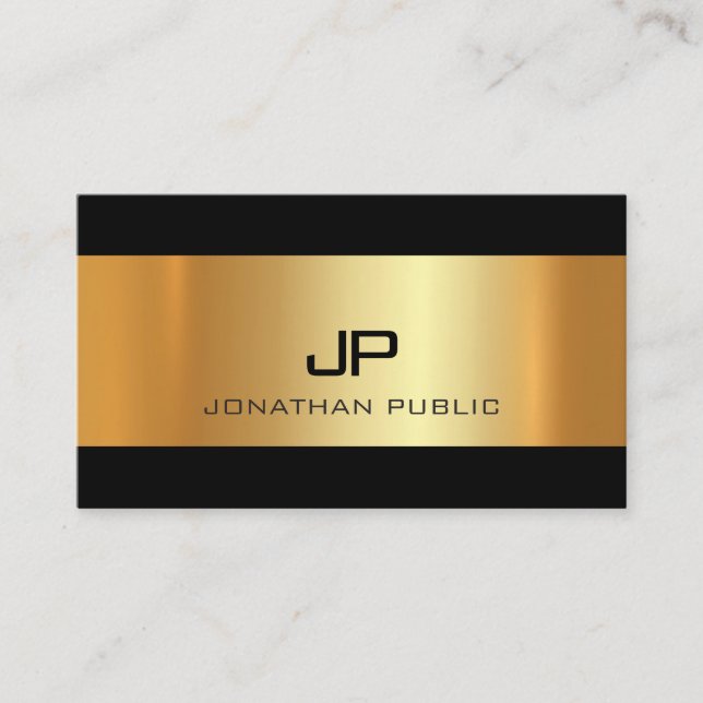 Glamor Guld Ljus Modern Professionell Plain Luxe Visitkort (Framsida)